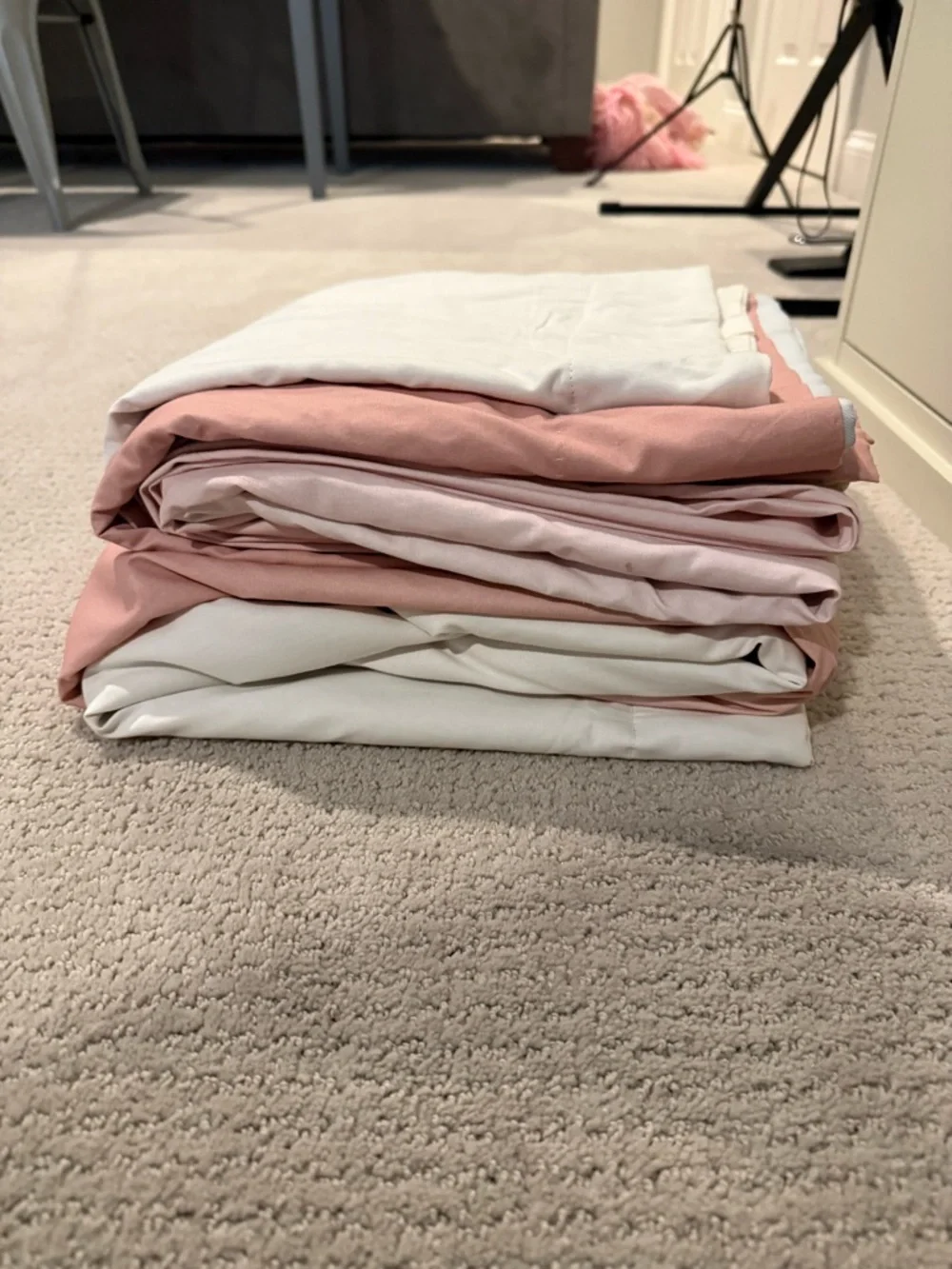 Pottery Barn Teen Pink-to-White Ombre Curtain Panels (2) 52x96